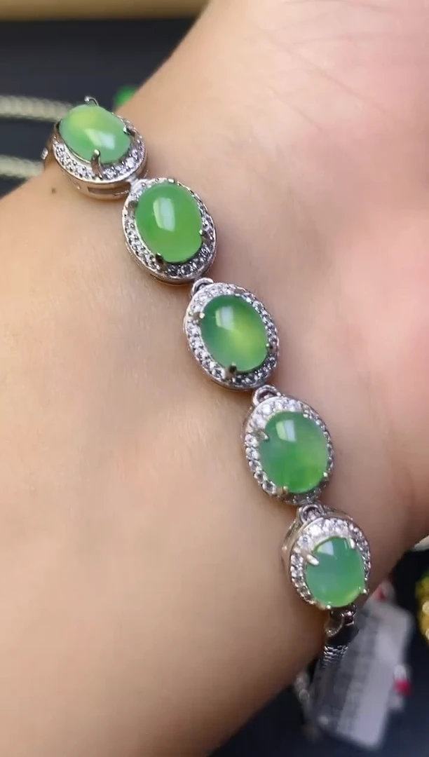 翡翠戒指银S925镶嵌百内无证书