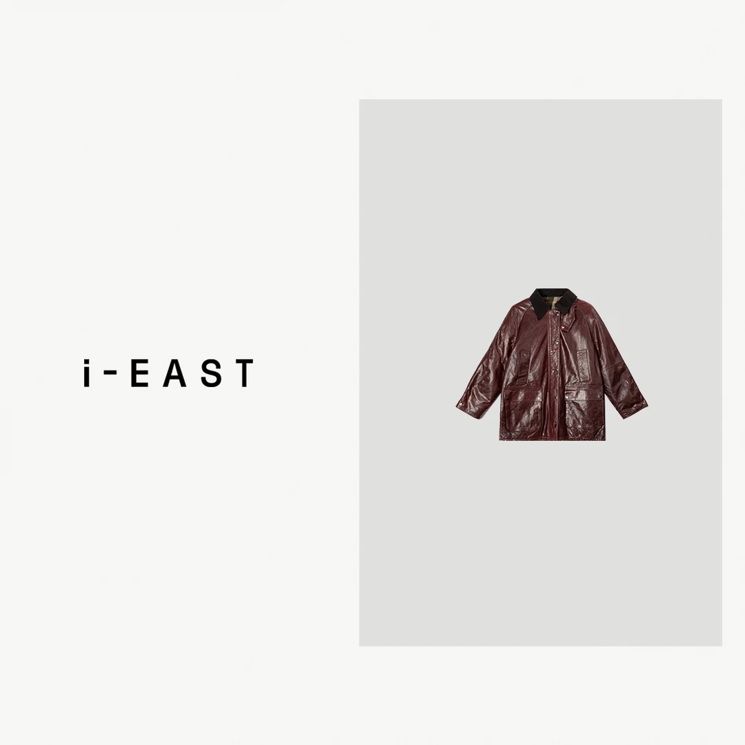 i-EAST 克罗弗街~秋冬polo领双口袋皮衣外套-4D SY0451