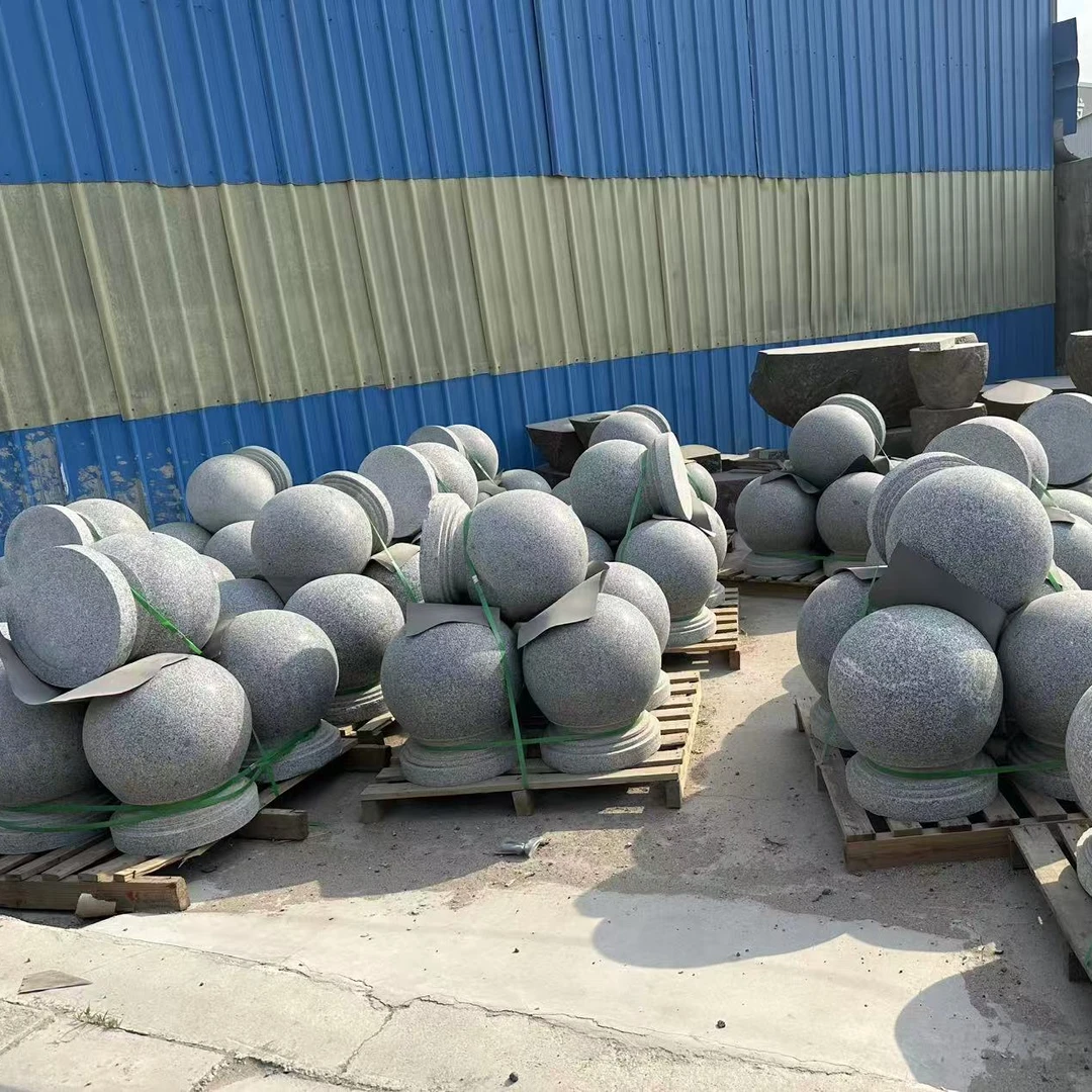 花岗岩大理石石球石墩子挡车球路障球石栏板阳台柱适用于广场校园