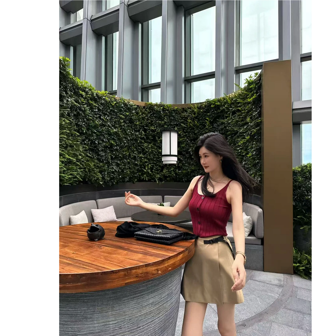 DANSO玉美华 【醋酸吊带】修身型性感风背心吊带极简风 560280Y