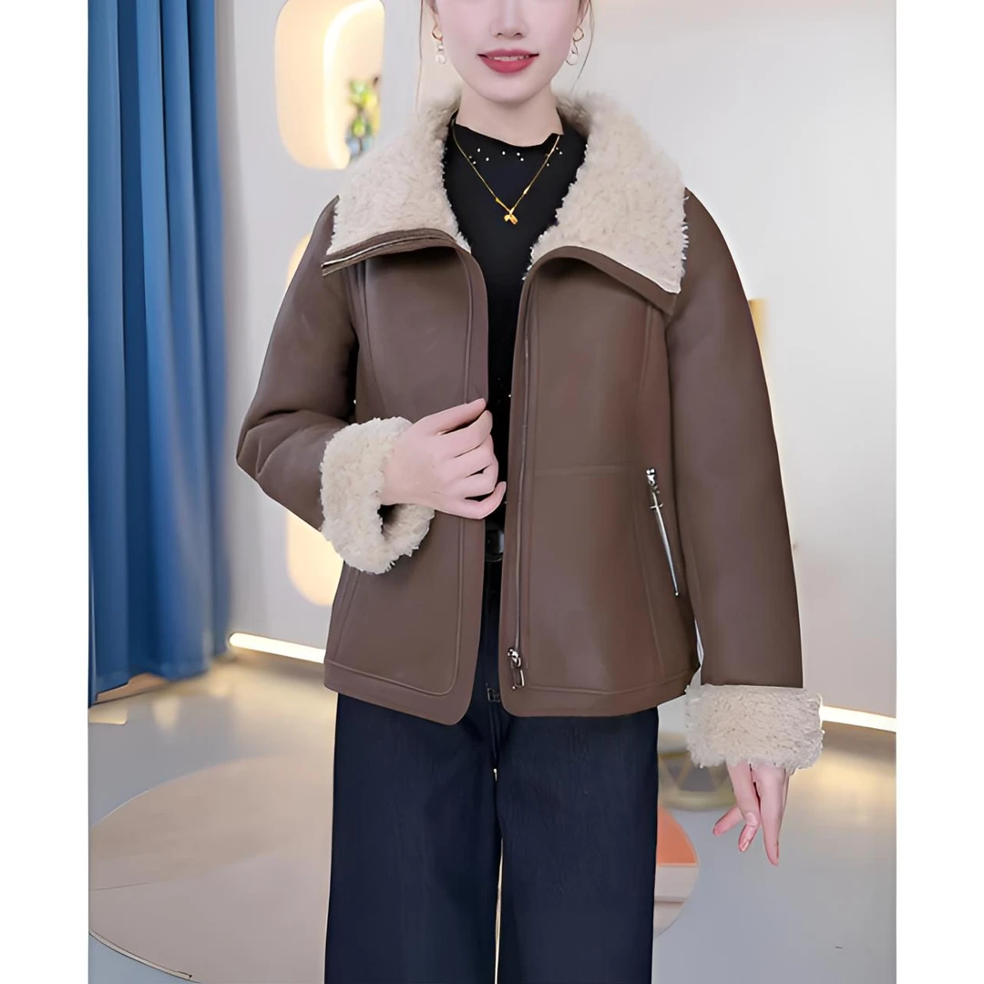 【加绒外套】2025年新款加厚休闲保暖时尚气质款短款外套KL-D30