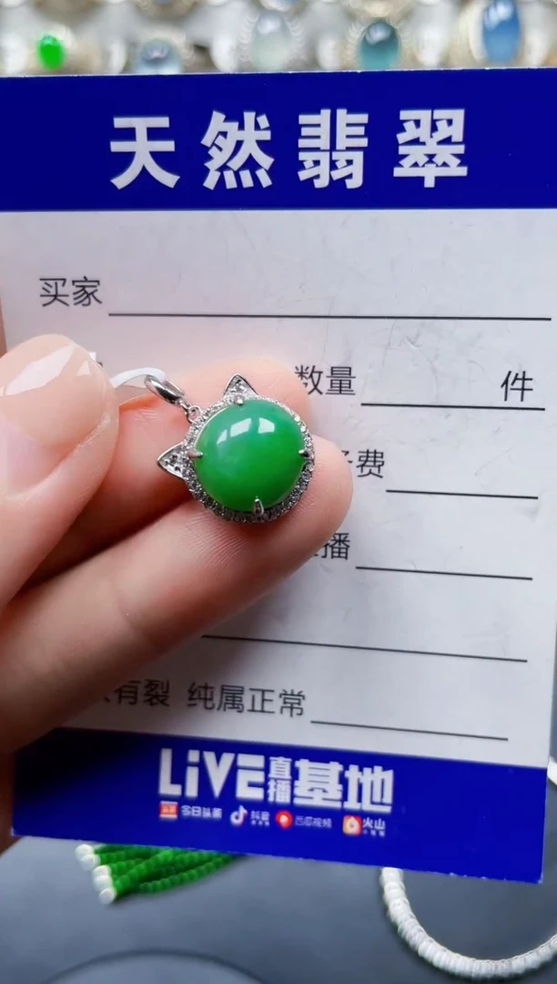 颈饰银S925镶嵌翡翠130