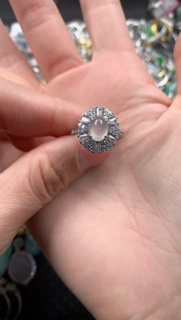 银S925镶嵌戒指翡翠777    5