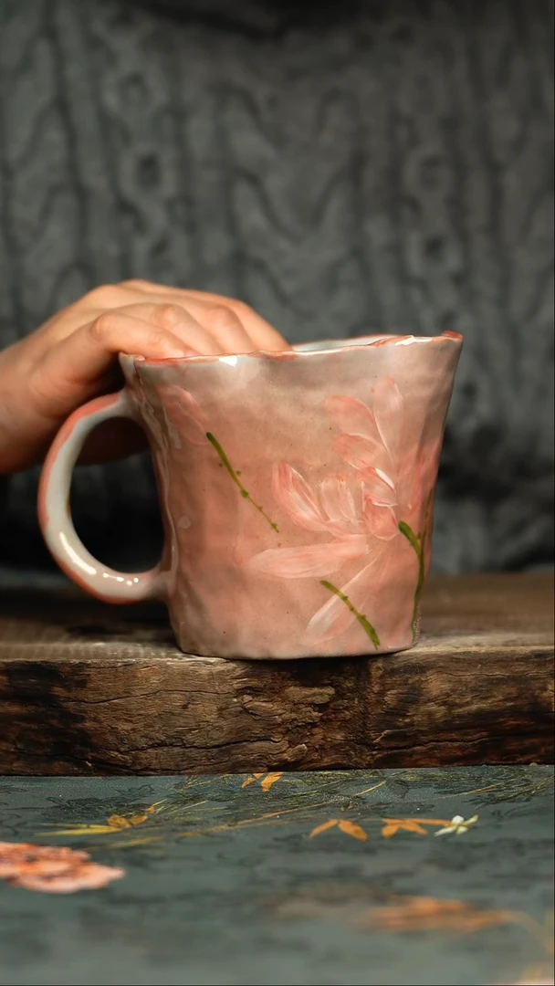 【闪购商品】杯釉下彩手工手绘同款陶器