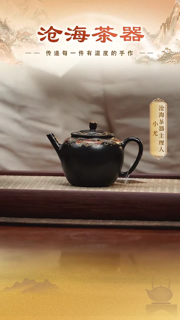 茶壶紫砂《合仲 珐琅小玉井》
