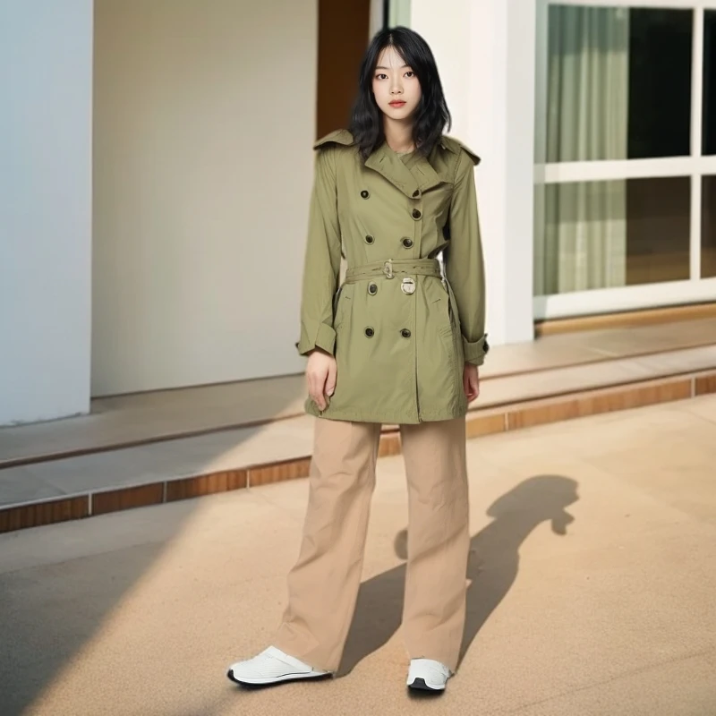 99新 BURBERRY/博柏利 风衣/双排口连帽风衣/时尚/UK6码/9377133