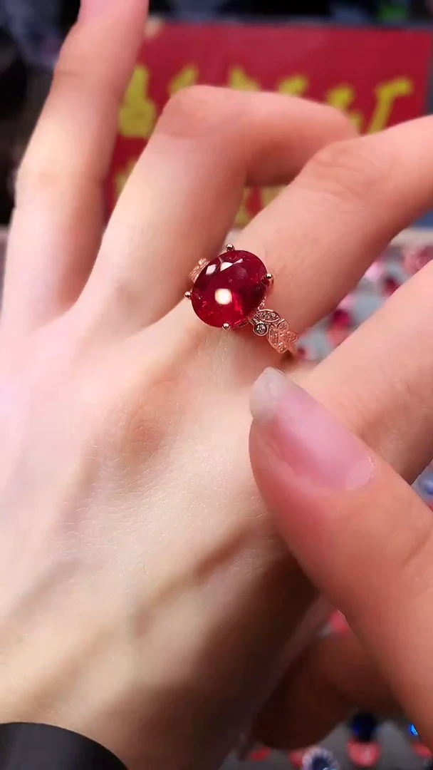 【闪购商品】红宝石戒指银S925镶嵌1111