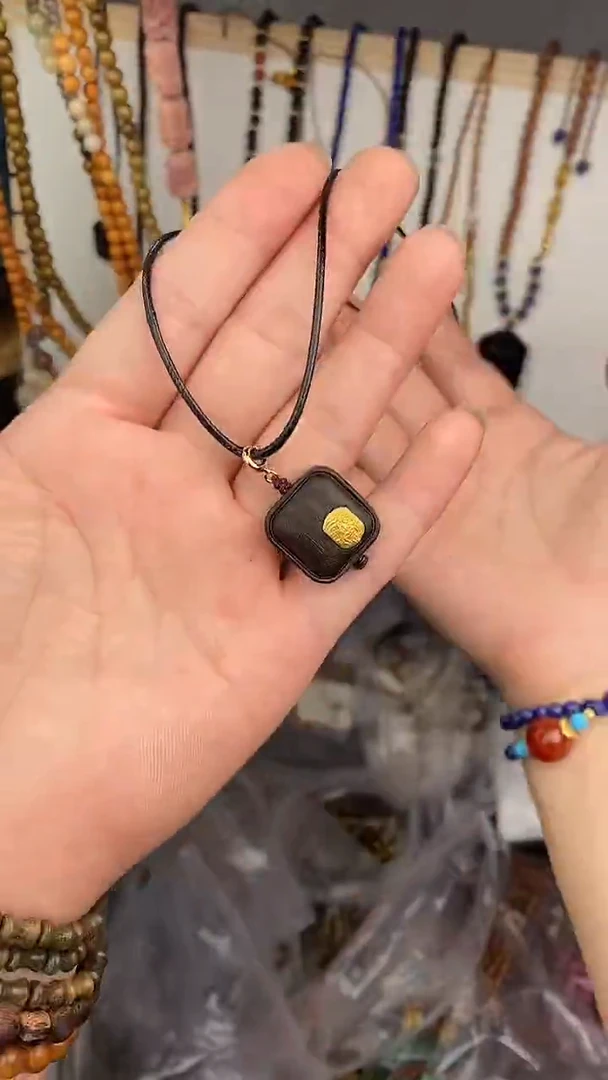 破布木（黑柿木）吊坠黑柿木扎基脖链活扣