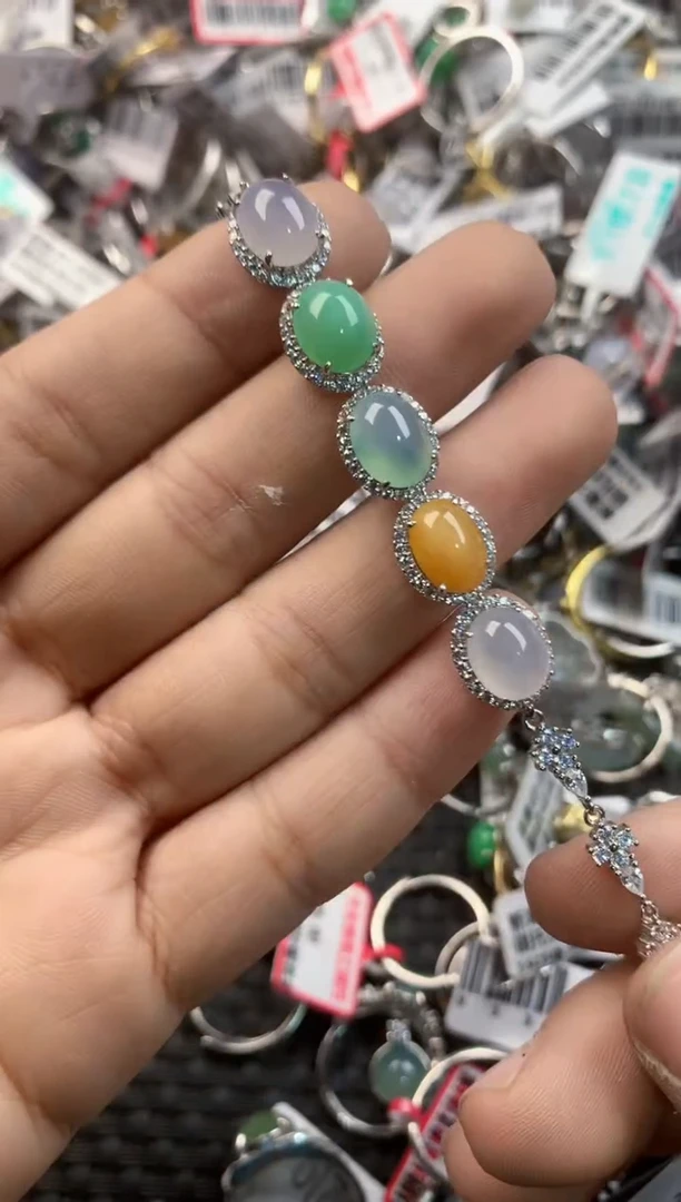 银S925镶嵌戒指翡翠888      1