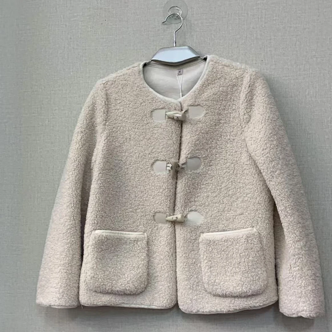祥好服饰  冬季韩版毛绒圆领外套  0106-342