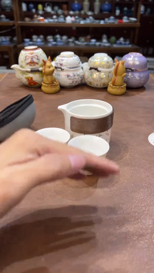 真的很便宜超好看会开片的旅行茶具