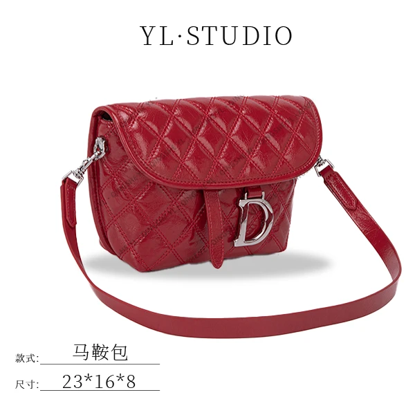 【依琳定制】女士潮流时尚经典气质手拎单肩包QYX-9787-珊瑚红