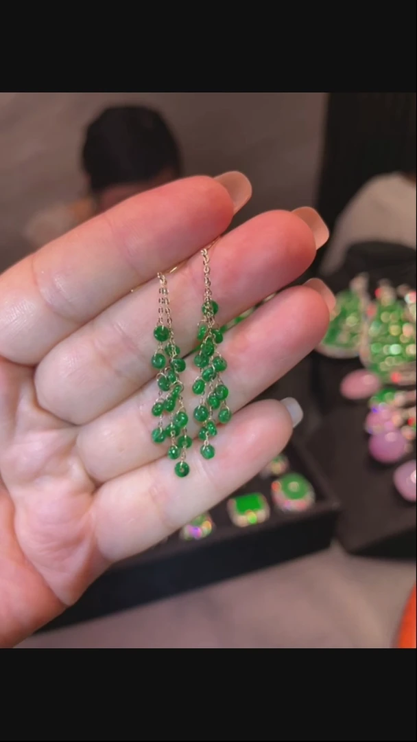 翡翠戒指18K金镶嵌耳饰