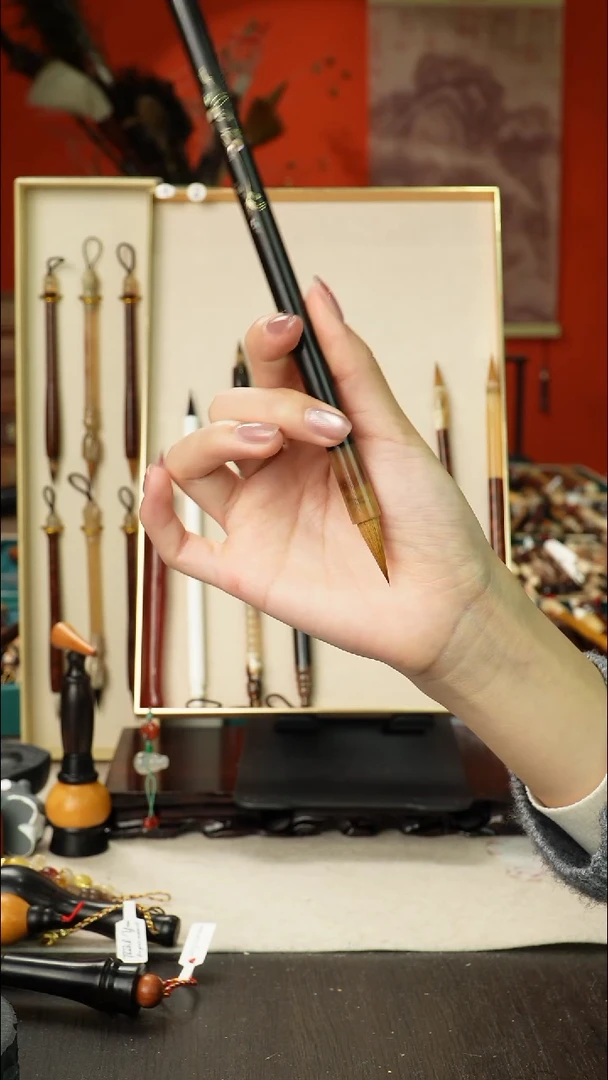 6号孤品高货毛笔链接 清水试笔 蘸墨不退