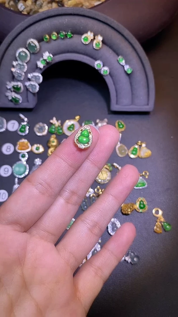 吊坠(不含链)银S925镶嵌翡翠1