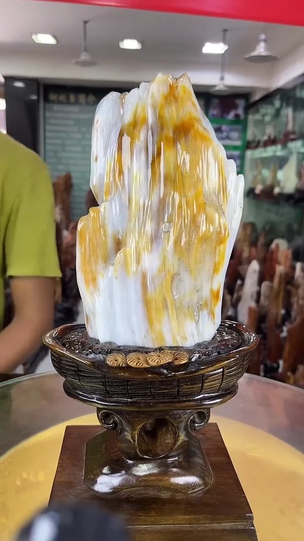未镶嵌珠宝奇石硅化玉缅甸天然树化玉摆件