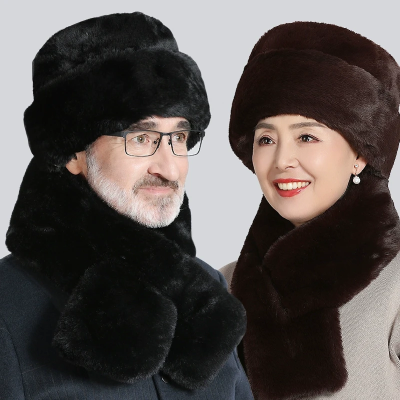 老年人帽子男女冬天保暖中老年爸爸爷爷老头雷锋帽冬季防貂毛棉帽