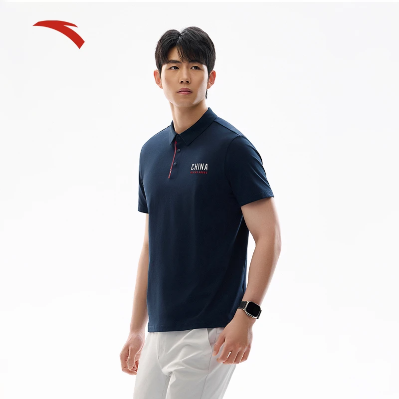 安踏型动polo商务翻领百搭短袖男子夏季新款舒适透气通勤休闲上衣
