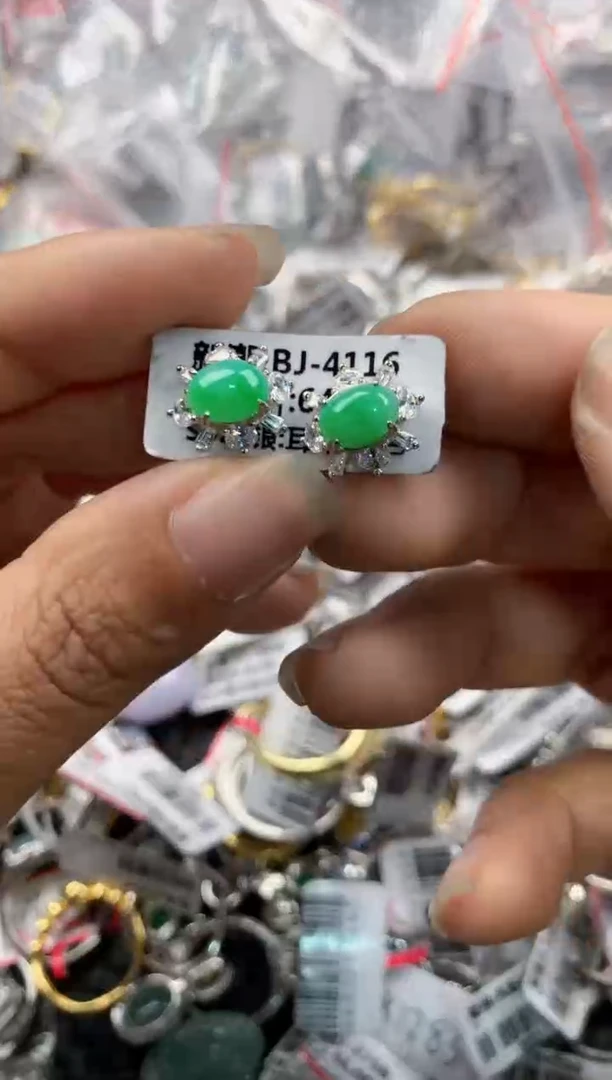 银S925镶嵌戒指翡翠15-15-15        9