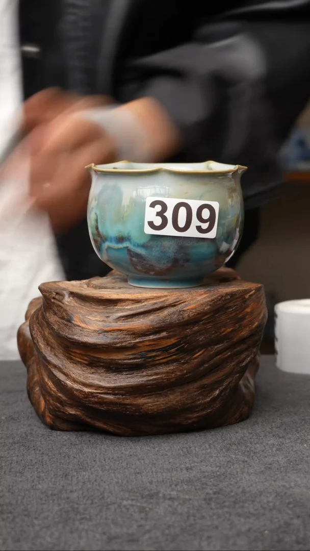 杯子309景德镇手创颜色釉杯（食品级）带冰裂纹