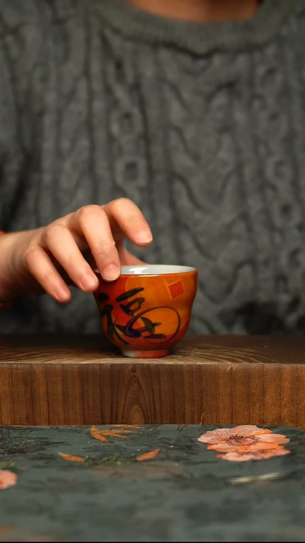 杯釉下彩手工手绘同款陶器