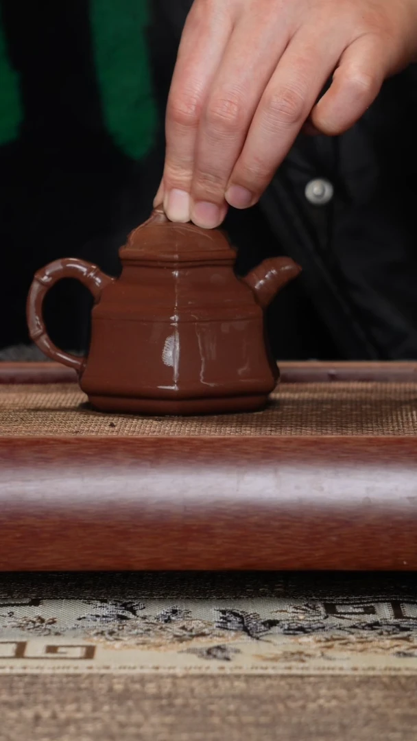 【闪购商品】紫砂茶壶四方竹鼎底槽清半手工