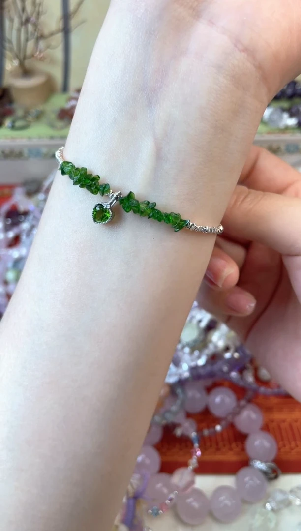 手串透辉石银S925镶嵌296