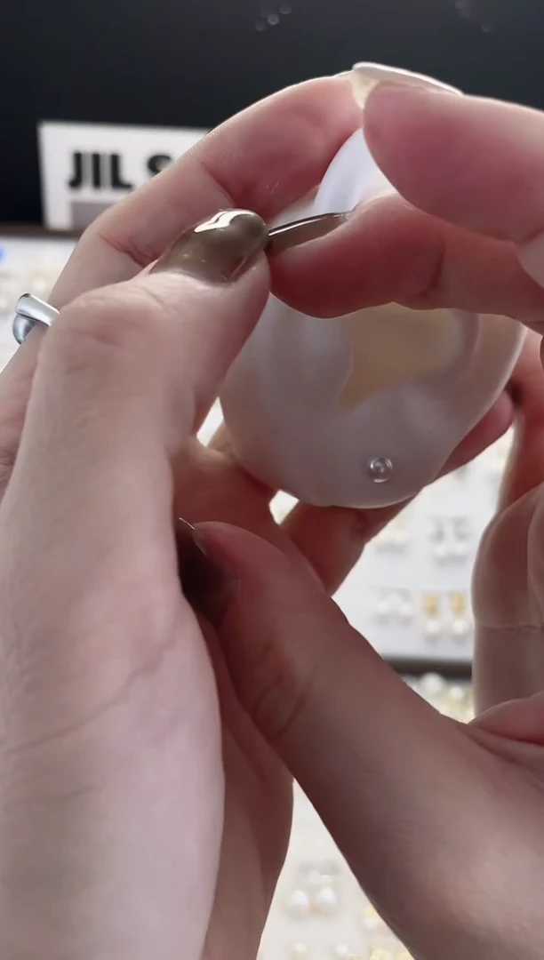 银S925镶嵌耳饰淡水珍珠93