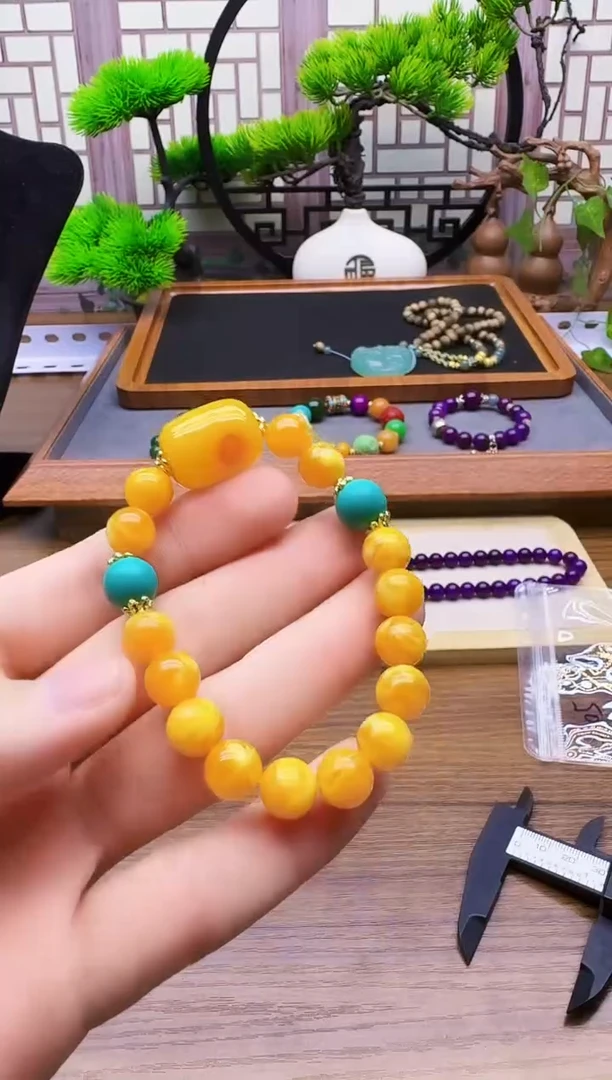 手链蜜蜡14K金镶嵌S105