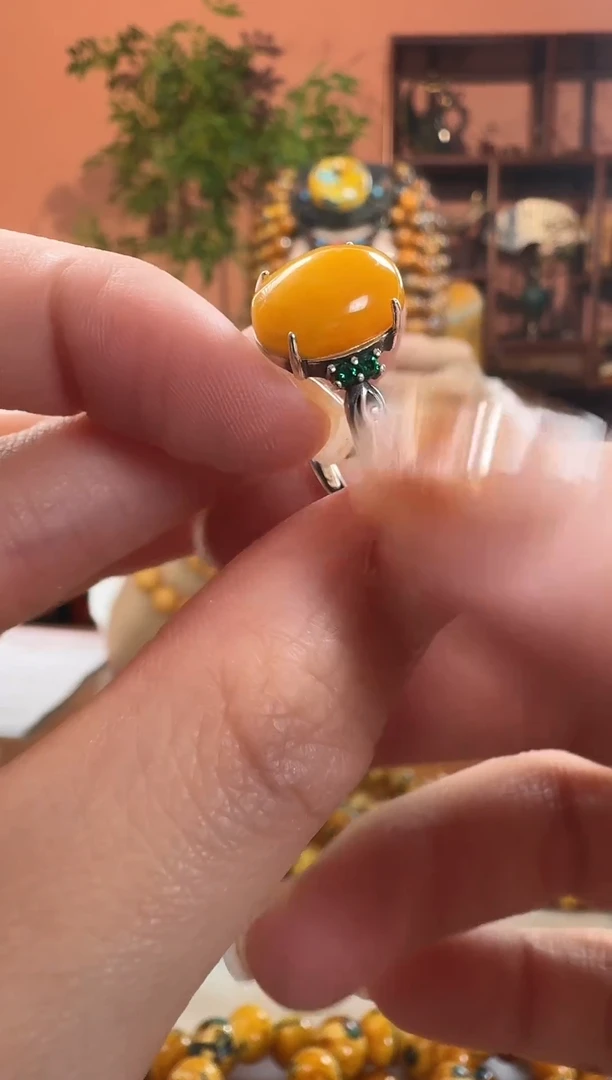 银S925镶嵌颈饰蜜蜡1687天然蜜蜡珠宝奇石假一罚十