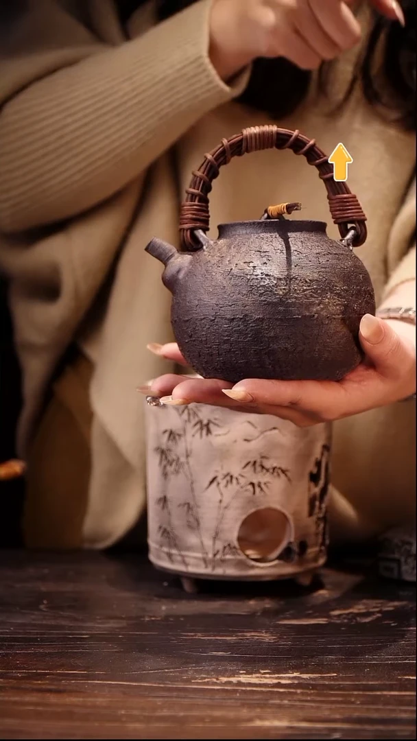 纯手工黑陶提梁