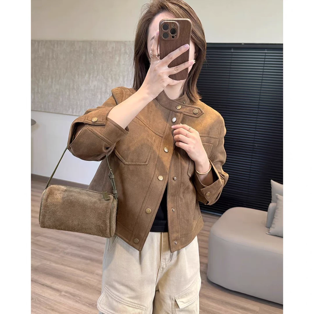 正版爆款高级感立领休闲短外套女装美拉德秋季时尚洋气夹克上衣女