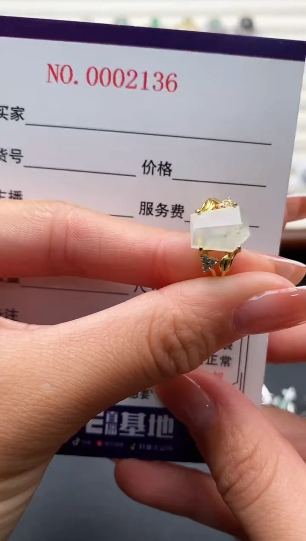 银S925镶嵌戒指翡翠4444444+5