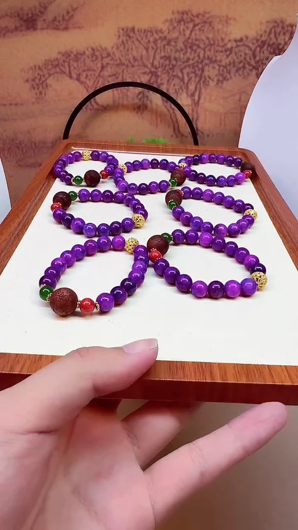 苏纪石（舒俱来）14K金镶嵌手链A490