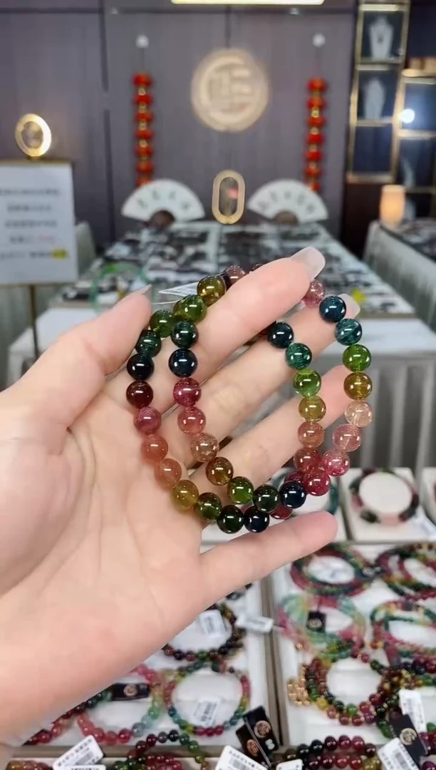 收藏级老矿碧玺单圈手串8mm+未镶嵌碧玺hon多样性发货一条