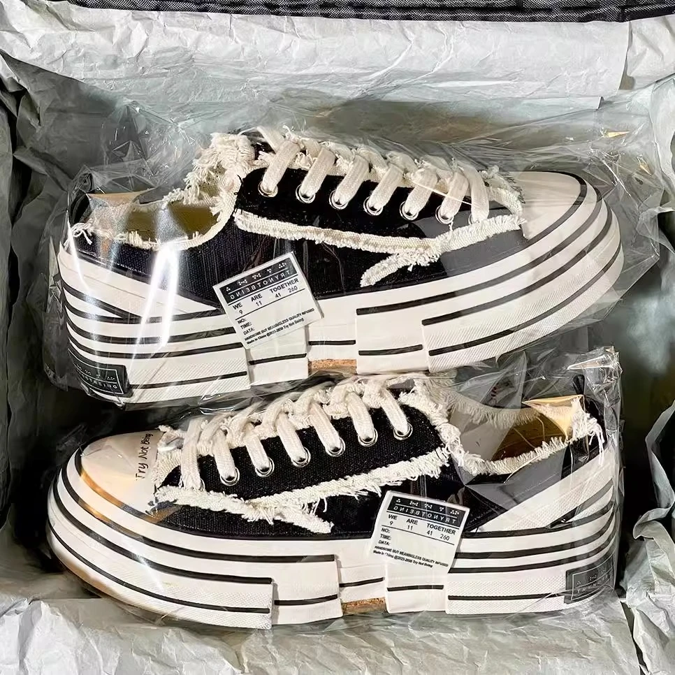 【DR明星同款】小众百搭！建豪同款帆布鞋厚底女增高情侣乞丐鞋新款