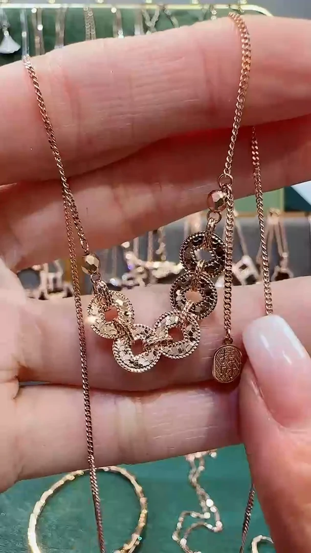 【闪购商品】18K金套链18K金爆闪铜钱套链