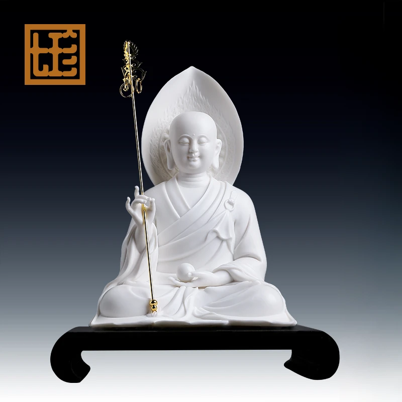 林弋新陶瓷摆件佛像瓷器白瓷《佛光莲心地藏》瓷像家用地藏