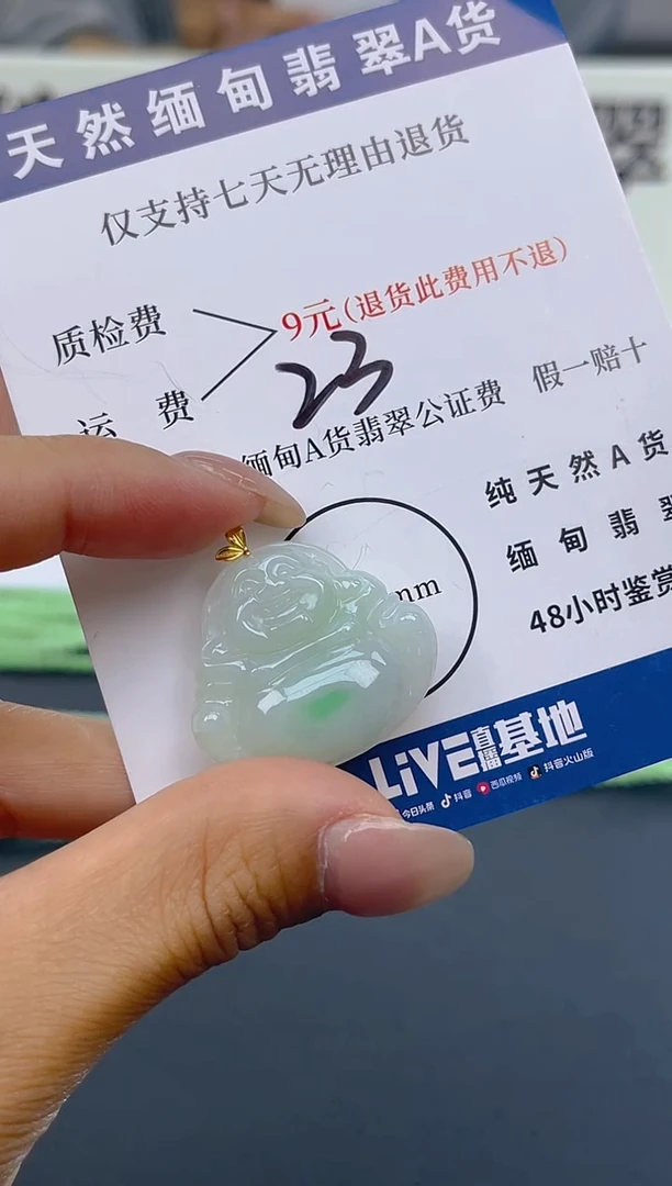 颈饰18K金镶嵌翡翠天然A货翡翠