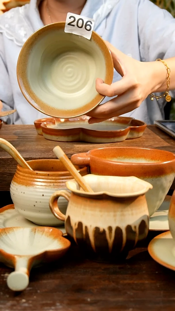 盘 高颜值粗陶餐具限时抢购