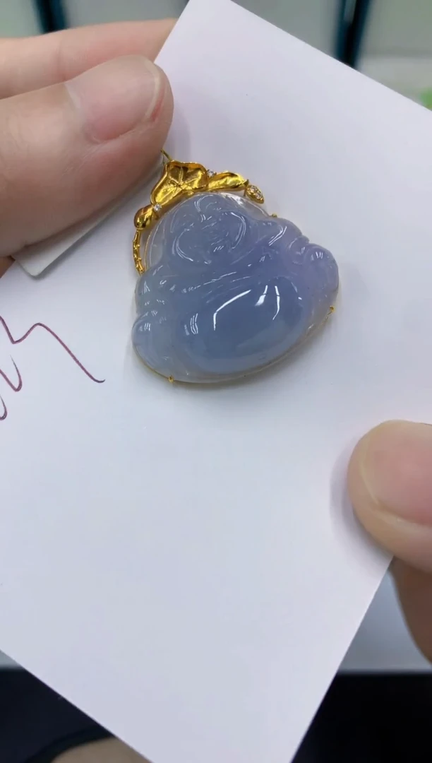颈饰18K金镶嵌翡翠翡翠