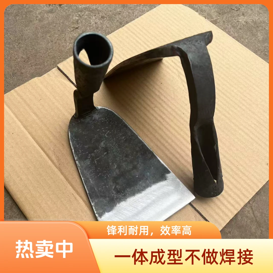 手工锻打弹簧钢除草锄头加厚锄草锄种菜松土挖地刨树根老式农具