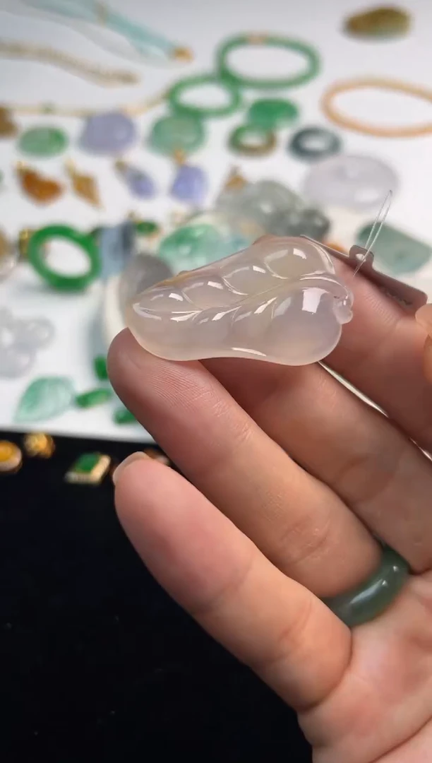 定制翡翠未镶嵌8500+850黄随行树叶-sq068