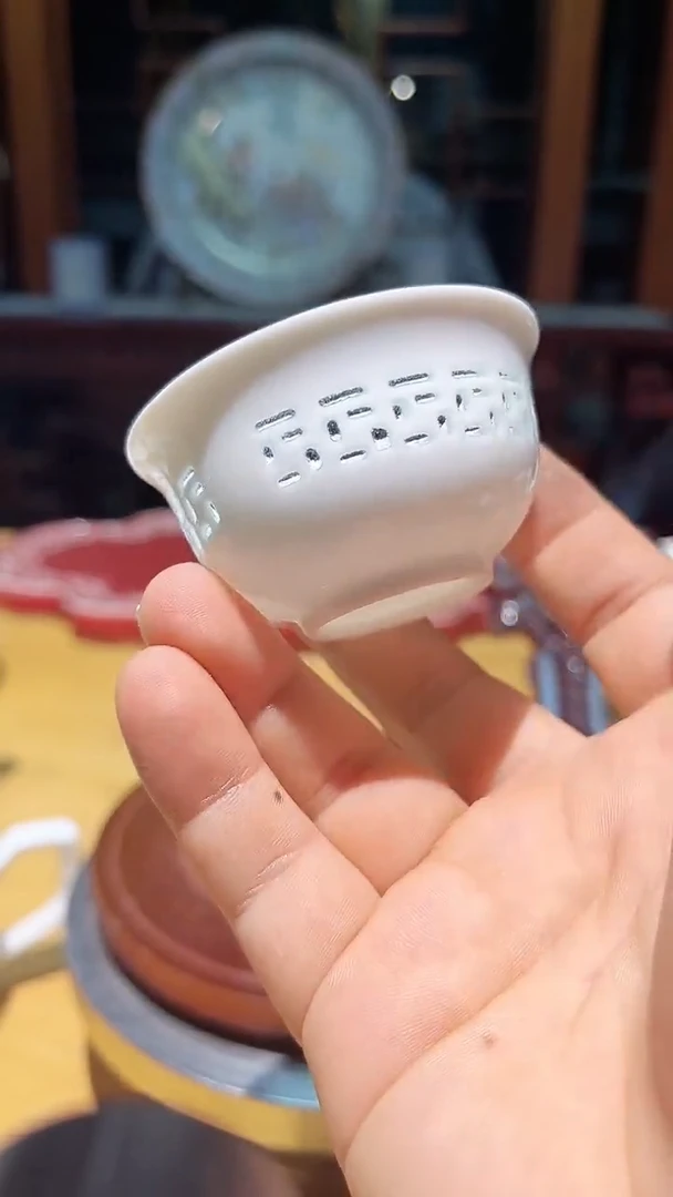 瓷片高**云玲珑杯10个一组