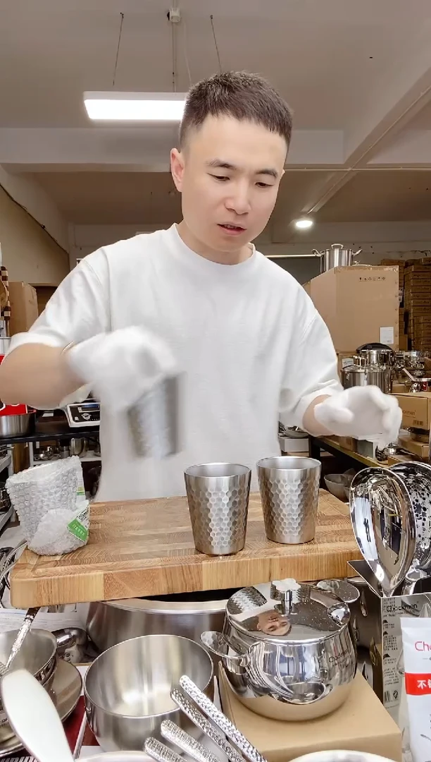 A36 微瑕冰裂纹隔热水杯2个