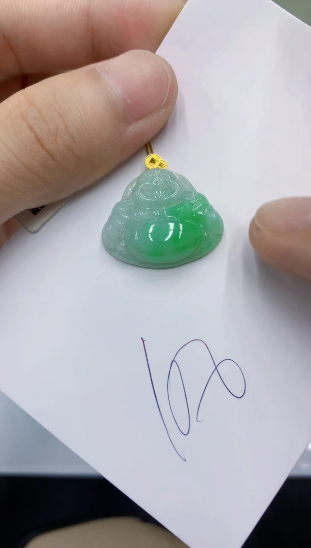颈饰18K金镶嵌翡翠翡翠