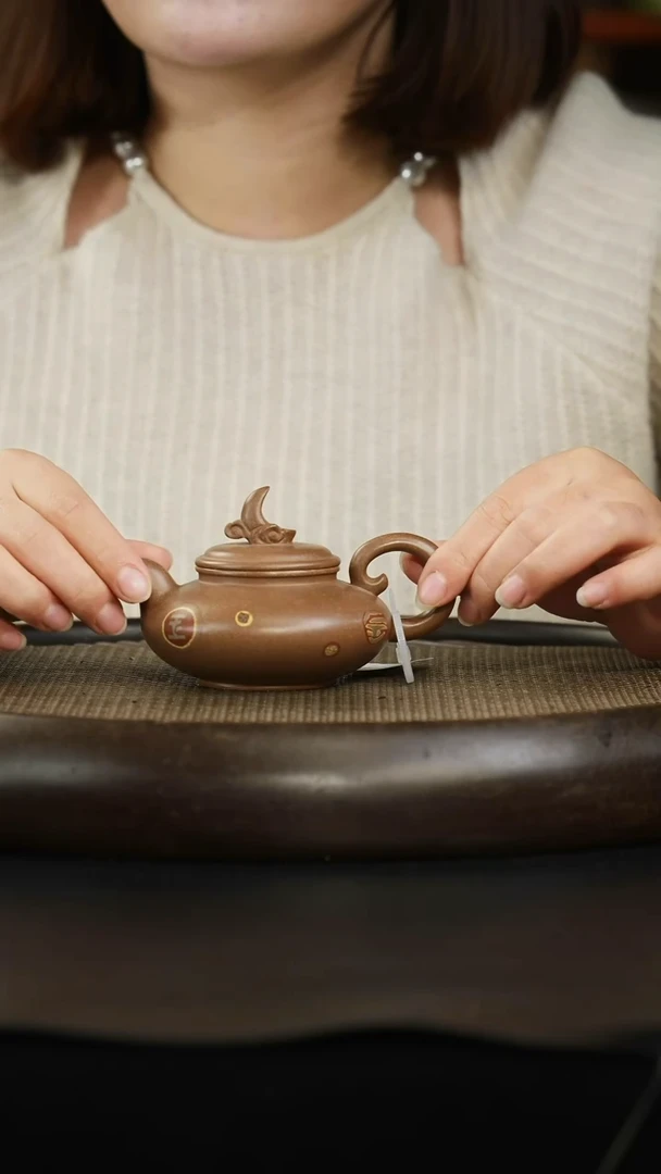 茶壶紫砂老段泥 月牙