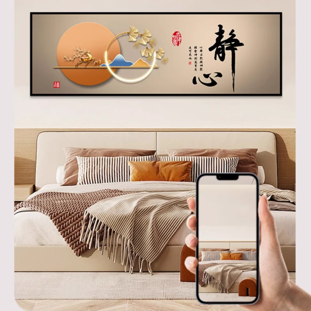 【 宽150x高50厘米】升级晶瓷床头画卧室挂画主卧床头装饰挂画