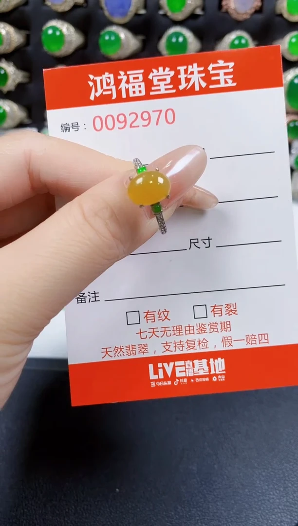 翡翠戒指银S925镶嵌2970