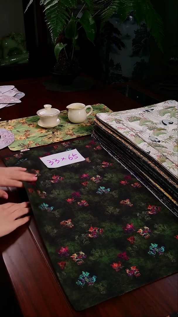 【麒麟双面】中国风干泡织锦茶席33*65